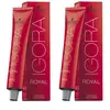 Image de Schwarzkopf Igora Royal 7-57 Lot de 2 flacons de 60 ml Blond moyen doré cuivré 60 ml