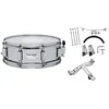 Image de GEWA tambour de marche petit, fût en bouleau blanc, 14 x 5", 8 tirants, peaux Remo USA, incl. plaque perforée et support de genou