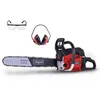 Image de Scheppach Tronçonneuse Thermique CSP530S - 2,7 CV - 2000 W - Tronçonneuse à Essence - Longueur de Guide 51cm - avec Protection auditive, Lunettes de Protection