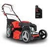 Image de Scheppach Tondeuse à Gazon à Essence MS230-53   Moteur 4 Temps 6 CV 4400 W   Largeur de Coupe 53 cm   Jardins de 1800 m²   Hauteur de Coupe réglable   Bac de 65 l   Fonction Mulching   Huile Incluse