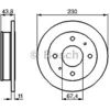 Image de BOSCH 0 986 478 727 2x Disque de frein Avant Ø229,8mm Hauteur: 43,7mm Épaisseur: 11mm Cercle de percage -Ø: 114,3mm Plein Compatible avec HYUNDAI ATOS MX