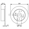 Image de BOSCH 0 986 479 504 2x Disque de frein Arrière Ø260mm Hauteur: 63,8mm Épaisseur: 10mm Cercle de percage -Ø: 114,3mm Plein Compatible avec HONDA Accord VI Berline CK, CG, CH, CF8