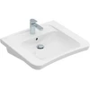Image de V&B Lavabo VICARE 65x55 cm, évacuation centrale, avec trop-plein, blanc C+