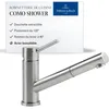 Image de Robinetterie Villeroy & Boch Como Shower, haute pression, robinet avec douchette extractible et rotation 120°, robinetterie économique, bec 120 mm, acier inoxydable massif