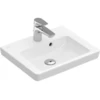 Image de V&B Lavabo Subway 2.0 45x37 cm, blanc, avec trou de robinet, trop-plein