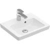 Image de V&B Meuble-Lavabo Subway 2.0 45x37cm, blanc, avec trou de robinet, trop-plein