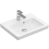 Image de V&B Meuble-Lavabo Subway 2.0 50x40cm, blanc, avec trou robinet, trop-plein
