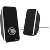 Image de Hama Sonic LS-206 Enceintes pour Ordinateur - Système Stéréo 2.0, Haut-Parleurs Alimentés en USB, Connexion Jack 3.5mm - Noir/Argent
