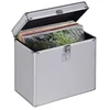 Image de Hama Mallette (LP 50, aspect alu, en aluminium, pour stocker 50 disques, verrouillable, Boîte de rangement pour vinyle, boîtier pour disque ) Argent