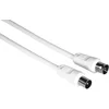 Image de Hama Cordon d’Antenne Coaxial Mâle-Femelle 1,5m 75dB (Câble TV Blindé Haute Qualité, Compatible TNT DVB-T2 Radio FM HD, Connexion Prise Antenne vers Téléviseur ou Decodeur) Blanc