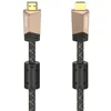Image de Hama Câble HDMI 2.0 B (Premium, HDMI, Cordon, 18 Gbit/s, 4K, HDR, Full Metal, Plaqué or, 3 m) noir/marron