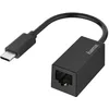 Image de Hama Adaptateur USB-C Ethernet Garantie 10 Ans (USB Type-C (Thunderbolt 3/4) vers RJ45 LAN Compatible pour MacBook Pro/Air, Galaxy, Dell, Switch) Noir