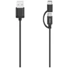 Image de Hama Câble Micro-USB, 2 en 1, avec Adaptateur USB-C, USB 2.0, 0,75 m