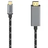 Image de Hama Câble adaptateur de 1,5 m de long (câble vidéo, prise USB-C - prise HDMI , Ultra HD 4K @60Hz, aluminium, 1,50 m)