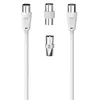 Image de Hama Câble d'Antenne TV + 2 Adaptateurs - Garantie 10ans (Cable Coaxial TV, 5m, M/F, 75 Ohm, Double blindage 75db, Cable Coaxial Satellite, Connexion TV vers une Fiche TV Murale ou Décodeur) Blanc