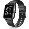 Image de Hama Montre connectée Fit Watch 5910 pour Femme étanche avec Protection IP68 et GPS intégré (6 Jours d'autonomie, podomètre Marche, Mesure de la fréquence Cardiaque et des dépenses de Calories) Noir
