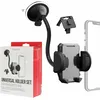 Image de Hama Kit Support Téléphone Voiture Universel (Ensemble Support téléphone pour Voiture, 2en1 Clip pour aération et Ventouse, pivotable 360°, pour Mobile de Largeur de 4 à 11 cm) Noir