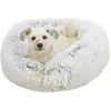Image de TRIXIE 37318 Harvey Panier pour Chien Blanc/Noir Coussin Moelleux en Peluche à Poils Longs Panier pour Chien de Taille Moyenne Antidérapant et Lavable Diamètre 50 cm