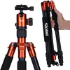 Image de Trépied Appareil Photo Voyage Orange, Rollei C5i 156cm Trepied Photo en Aluminium Léger Portable avec Téléphone Support Tripod Camera avec 360° Rotule Ball & Fonction Monopode pour DSLR