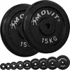 Image de MOVIT Set Disques d'Haltères PRO - en Fonte, Haute Qualité, 30/31mm - Kit Poids Musculation, Fitness, Gym