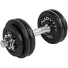 Image de MOVIT PRO Ensemble d'haltères courts, haltères en fonte, 1x 15kg, barre 30mm norme standard, poignée moletée, fermetures en étoile, ensemble d'haltères courts poids
