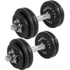 Image de MOVIT Ensemble d'haltères courts PRO, haltères en fonte, 2x 15kg, barre de 30mm norme standard, poignée moletée, fermetures en étoile, ensemble d'haltères courts poids