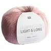 Image de Rico Fashion Cotton Light & Long DK FB. 01 Rose/Fil de Coton avec dégradé de Couleur dégradé Discret pour Tricoter et Crochet