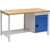 Image de Commerce du nord-ouest AG Établi B1500 x T750 x h859 Gris/Bleu Tiroir 1 Porte x 150 1 x 450 40 mm Multiplex