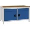 Image de Établi gris clair / bleu de sécurité l.1500xH859xP750 mm hêtre Multiplex 40 mm 2