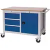 Image de Bedrunka+Hirth établi B1250xT750xH935mm hêtre multiplex multiplex gris clair signal bleu 3publ. 1door
