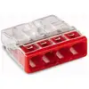 Image de Lot de 100 bornes WAGO 2273 - 4 x 0,5 à 2,5mm² Transp. / Rouge