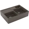 Image de V&B Évier double cuve avec égouttoir, mitigeur, timber C-plus
