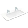 Image de V&B Meuble lavabo VENTICELLO 100x50 cm, 2 trous, avec trop-plein, blanc