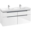 Image de V&B Subway 2.0 Meuble sous lavabo 128,7x59x44,9 cm, chrome, blanc brillant