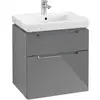 Image de V&B Meuble sous lavabo Subway 2.0 58,7x59x45,4cm, poignée chrome, gris brillant