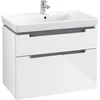 Image de V&B Subway 2.0 Meuble sous lavabo 78,7x59x44,9cm, chrome, blanc brillant