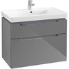 Image de V&B Subway 2.0 Meuble sous lavabo 78,7x59x44,9 cm, poignée chrome, gris brillant