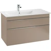 Image de V&B VENTICELLO Meuble-lavabo 100x50cm, avec robinetterie, trop-plein, gauche, blanc
