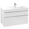 Image de V&B Meuble sous lavabo Venticello 95,3x59x50,2cm, Droit, Gris chrome, Blanc brillant