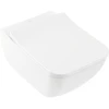 Image de V&B Combi-Pack WC suspendu à chasse profonde VENTICELLO blanc, D-Flush, avec siège, sortie horizontale