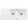 Image de VILLEROY & BOCH Evier cuisine a encastrer 1,5 bac + 1 égouttoir Architectura - Céramique - 113 x 48 cm - Blanc
