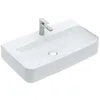 Image de Villeroy und Boch Lave-mains Finion 41688C 800x470mm, trop-plein encastré, 1 trou pour robinet, face inférieure poncée, Coloris: Céramique blanche plus