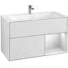 Image de V&B Meuble sous lavabo Finion Reg droit blanc laqué, laque mate blanche
