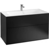 Image de V&B Meuble sous lavabo Finion 99,6x59,1x49,8cm, laque mate noire