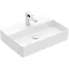 Image de V&B Memento 2.0 Lavabo 60x42 cm, robinet, sans trop-plein, blanc alpin