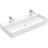 Image de V&B Memento 2.0 Lavabo 100x47 cm, 2x trou robinet, sans trop-plein, blanc alp C+