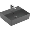 Image de V&B Memento 2.0 Lavabo 50x42 cm, robinetterie, avec trop-plein, graphite C-plus
