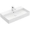 Image de V&B Memento 2.0 Lavabo 80x47 cm, gs, robinet, avec trop-plein, blanc brillant C+