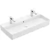 Image de V&B Memento 2.0 Lavabo 100x47 cm, gs, 2x trou robinet, avec trop-plein, blanc brillant C+