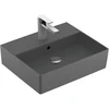 Image de V&B Memento 2.0 Lavabo 50x42 cm, robinet, avec trop-plein, graphite C-plus